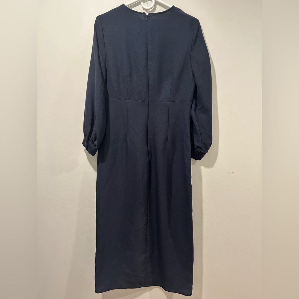 Zara Elegant Navy Blue Women's Dress with keyhole cutout & Rhinestones Size M - Picture 12 of 12